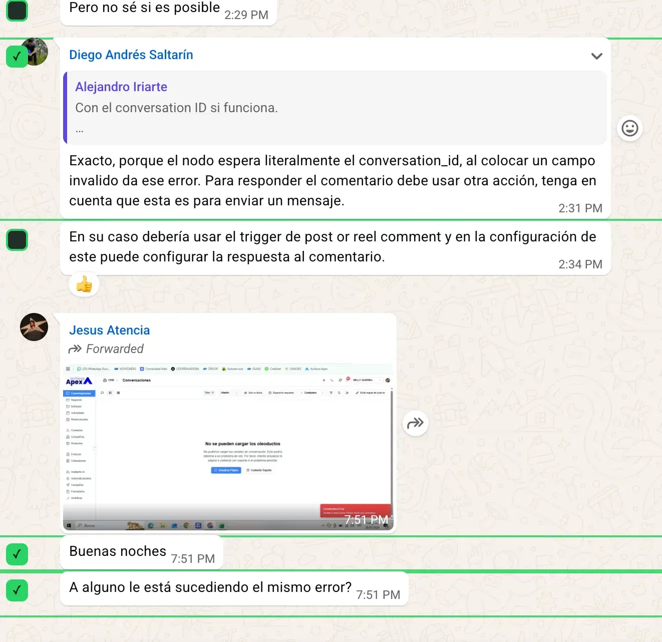 WhatsApp Web chat with WaCopy selection checkboxes next to messages outlined for export
